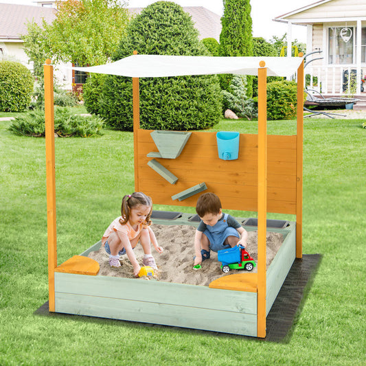 Children's Sandbox with Removable Canopy and Sand Wall (Free Shipping!)